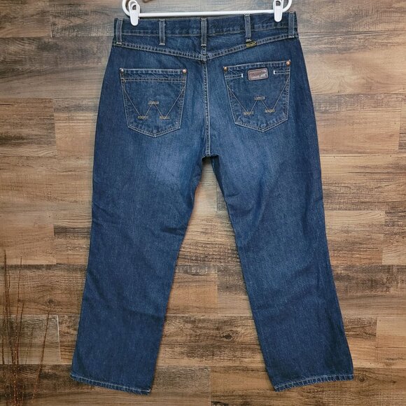 Wrangler Jeans 36x30 Bootcut Dark Wash WRT20MD Western Rodeo Work Wear - Picture 3 of 10